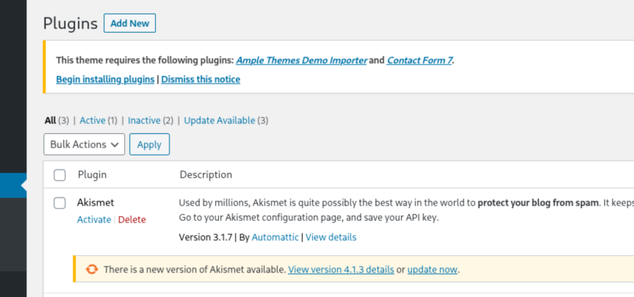 Akismet activate button